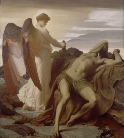 荒野のエリヤ 作： Frederic Leighton